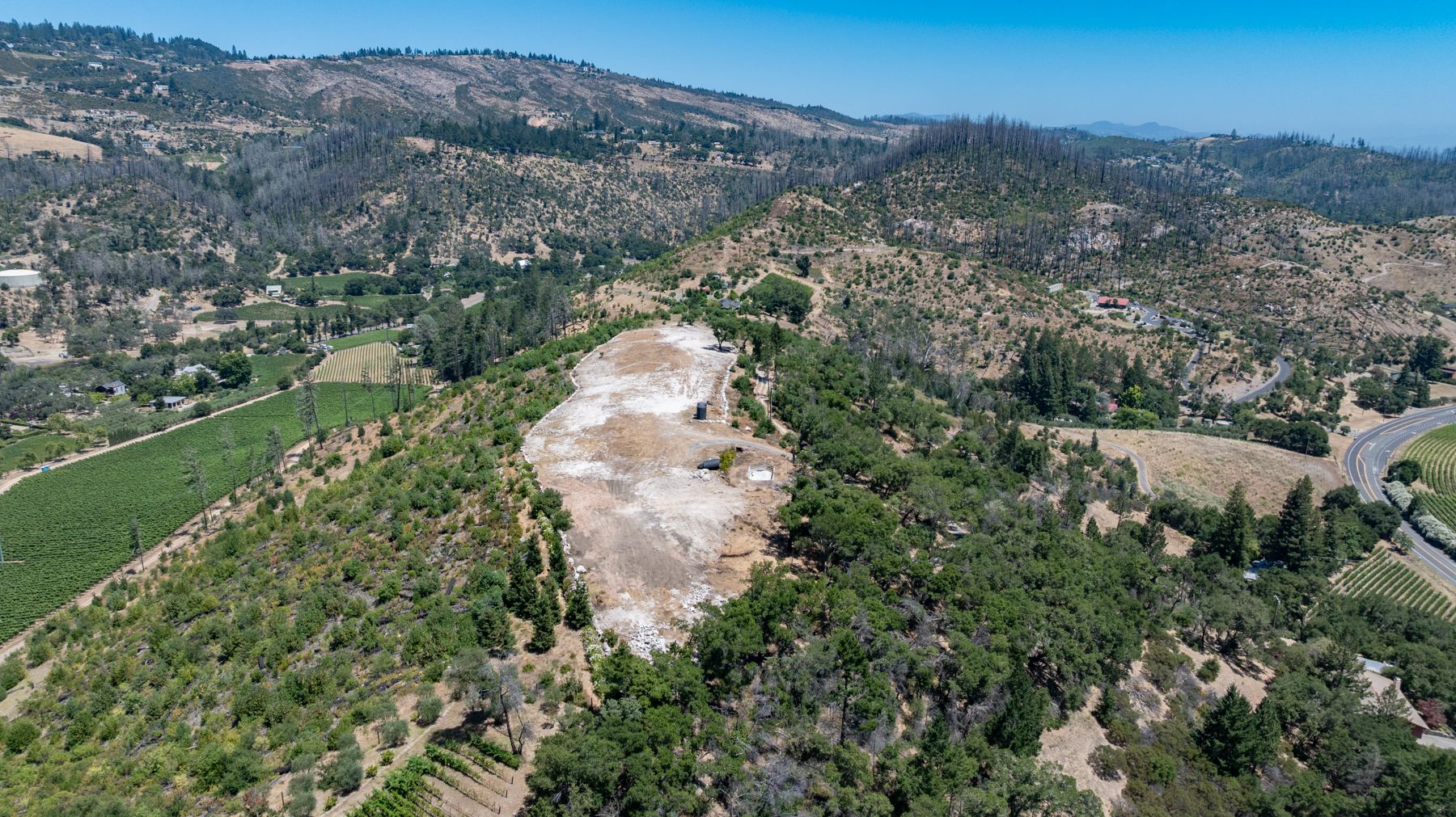 Aerial view of the plateau at 3560 Silverado Trail North