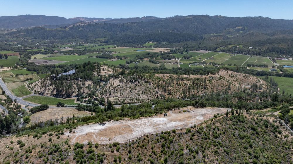 Aerial view of the building pad